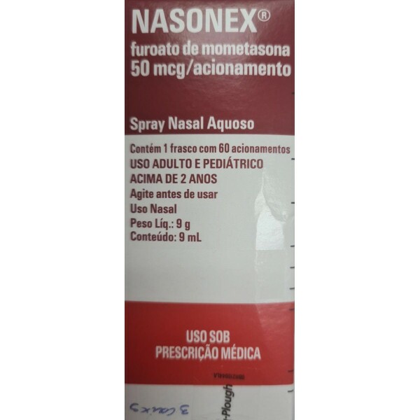 Nasonex - Furoato De Mometasona 50mcg - Frasco 9ml - 60 Acionamentos